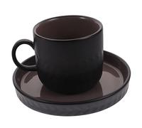 Angoily 1set Retro Teacup and Saucer Ceramic Coffee Mug for Festivals Parties Daily Use Stylish Matte and Interior Multi-Function Water Cup with Spoon