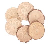 Angoily 1set Unfinished Natural Wood Slices Thick Round Circles for Craft Making DIY Painting Wedding Ornaments Home Decoration Creative Wood Coasters 6pcs