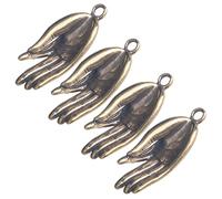 Angoily 1set Vintage Copper Buddha Hand Charms Unique Hanging Pendants for Keychains Backpacks and Home Decor Premium Quality DIY Accessories for Mindfulness and Meditation 4pcs