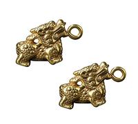 Angoily 1set Vintage Copper Pixiu Pendant Home Hanging Adornment for Fortune Durable Small Ornament for Office Restaurant and Hotel Decor 2pcs