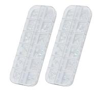 Angoily 2 Boxes Ocean Themed Nail Charms 12-grid Resin Box 3d Seashells Sea Stars Pearls Coconut Tree Pieces for Nails Easy Organisation Versatile Application for Summer Beach