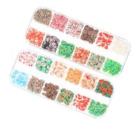 Angoily 2 Boxes of Polymer Clay Nail Decors for Xmas Easy to Use DIY Nail Decoration Sheets Xmas Elements for Manicure and Christmas Supplies