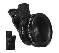 Angoily 2-in-1 Phone Camera Lens Set, 0.45x Distortionless Wide Angle and 12.5x Macro, Universal Mobile Lens for Smartphone Photography, Black External Clip-on Attachment