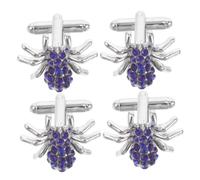 Angoily 2 Pairs Men's Rhinestone Spider Cufflinks, Alloy Novelty Animal Themed Shirt Accessories Sturdy Grip and Secure Fit for Office Hours and Business Meetings