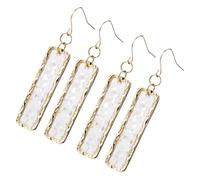 Angoily 2 Pairs of Golden Alloy Rectangular Earrings for Women, Versatile Shape and Comfortable to Wear, Stylish Minimalist Dangle Earrings for Everyday Or Wedding