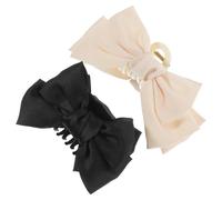 Angoily 2 Pcs Big Bow Claw Clips for Thick Hair Decorative Hair Accessories Made of Plastic and Fabric Cute and Lightweight for Women Suitable for Makeup and Cleaning the House