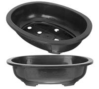 Angoily 2 Pcs Bonsai Training Pots 30.5 X 23 cm Large Bonsai Pot Oval Succulent Planter with Drainage Hole For Garden Balcony Office