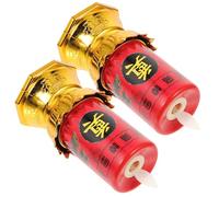 Angoily 2 Pcs Flameless LED Candle Lamps with Retro Chinese Style, Red Material, Serving Life, Not Easily Crack Or Break, for Indoor Use and Setting up Altar