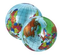 Angoily 2 Pcs Inflatable Globe Balls Educational World Map for Fun Geography Learning Portable Blow Up Beach Ball for Boy Girl Design for Easy Recognition