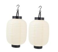 Angoily 2 Pcs Japanese Folding Lanterns Decorative Paper Lanterns with Lights 15cm Diameter 29cm Height Beige for Home Decor Weddings and Parties