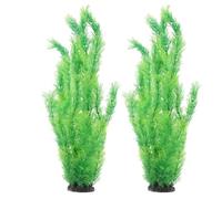 Angoily 2 Pcs Realistic Artificial Aquarium Plants Plastic Fish Tank Decorations with Lifelike Textures Versatile Green Aquatic Plants for Betta Fish Terrariums and Reptile Enclosures