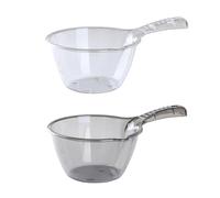 Angoily 2 Pcs Water Ladle,Plastic Water Dipper,Long Handle Bath Ladle Shower Ladle,Shampoo Ladle Cups,Clear Water Ladle for Kitchen Bathroom Garden