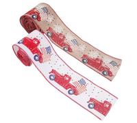 Angoily 2 Rolls Patriotic America Ribbon for Independence Day Crafts of July Decoration Ribbon for Party Gift Wrapping DIY Hair and Clothing Accessories Total