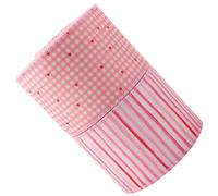 Angoily 2 Rolls Pink Checkered Heart Pattern Wired Ribbon for Gift Wrapping and DIY Crafts, 6.3cm Width, 5 Yards Length, Linen Material with Iron Wire Edge, for Holiday Decorations