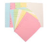 Angoily 2 Sets A5 Colored Lined Loose Leaf Refill Paper, 6-Hole Punch Binder Inserts, 100 Sheets Ruled Notebook Refills for Planner, Journal, School and Office Use