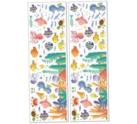 Angoily 2 Sets Cartoon Ocean Wall Decals for Removable Self-Adhesive Underwater World Stickers Bright Wall Decorations for Nursery Bedroom Bathroom