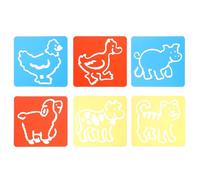 Angoily 2 Sets Painting Tablet Stencil Drawing Template Animal Stencil in Assorted Color Pp Plastic Special Design and Fine Craftsmanship for Kids Drawing Board and Doodle Board