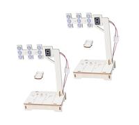 Angoily 2 Sets Stem Traffic Light Model Kit for Wooden Traffic Signal DIY Assembly Interactive Science Project for Family Learning