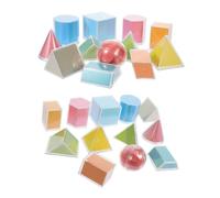 Angoily 2 Sets Transparent Geometric Solids Manipulative Blocks Educational Math for Geometry Demonstration Models Teaching Perspective Shapes and Surface Area