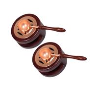 Angoily 2 Sets Vintage Wax Seal Melting Furnace with Ergonomic Handle and Heat Resistant Spoon Efficient Wax Melting Tool for Wedding Invitations Greeting Cards and Crafting Projects Color