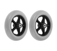 Angoily 2 Sets Wheelchair Replacement Front Wheels Universal Swivel Function, Pvc Material, 8 Inch Anti-slip Casters Suitable for Indoor and Outdoor Use, for Seniors Walkers