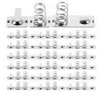 Angoily 20 Sets Metal Spring Contact Plate for Aaa Battery Box, Wear-resistant and Lasting Elasticity, Suitable for DIY and Battery-powered Electronics, Sturdy Silver Battery Compartment