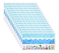 Angoily 20 Sheets Ocean Animals Bulletin Border Stickers for Classroom Blackboard Decoration, Sea Creature Frame Stickers for School, ’ Aquatic Theme Scrapbooking