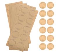 Angoily 20 Sheets Round Kraft Paper Stickers with Strong Adhesive, Decorative Seal Labels for Festival and Party Wrapping