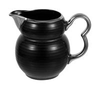 Angoily 200 Ml Milk Jug Coffee Jar Ceramic Portable Fine Workmanship Delicate Simple and Practical Black Creamer Pitcher for Afternoon Tea and Picnic