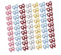 Angoily 200 Pcs Mini Alloy Doll Clothes Buttons Two Hole Vintage Bow Design for DIY Sewing Crafting Mixed Red Gold Silver Durable Decorative Accessories for Doll Shirts and Coats