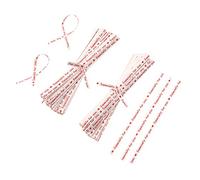 Angoily 2000pcs White Heart Pattern Lollipop Twisted Ties for Treat Bags Kraft Bread Bag Sealing Ties with Metal Wire Baking Snack Gift Packaging Suitable for Dessert Shops Parties