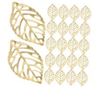 Angoily 200pcs Filigree Charms: Leaf Charms Gold - Hollow Out Pendants for Jewelry Making Earrings Necklaces Components DIY Accessories