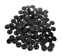 Angoily 200pcs Half Round Black Plastic Doll Eyes for Plush Doll Making Supplies Button for Crafts Expressive Deep Black Finish for Amigurumi Crochet Projects and Handmade