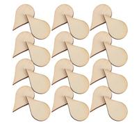 Angoily 200pcs Water Drop Shapes Embellishments Wooden Ornaments Beige Unfinished Wood Pieces Easy Coloring Easy to String for Jewelry Designs and Earrings DIY Crafts