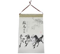 Angoily 2026 Year of the Horse Chinese Wall Calendar Scroll Traditional Lunar New Year Calligraphy Art Zodiac Horse Monthly Planner for Home and Office Decor