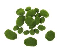 Angoily 20Pcs Artificial Moss Stones Faux Mossy Rocks for Home Garden Decor Realistic Simulated Stones in Various for Bonsai Fish Tank and DIY Micro Landscape Ornaments