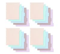 Angoily 20pcs Binder Separator Sheets A4 Three Six-Hole Tabbed Loose-Leaf Dividers for Planner Travel Diary Folder Sectioning Paper