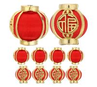 Angoily 20pcs Chinese Year Lanterns Vintage Hanging Decorations for Spring Festival Wedding Party Fu Character Lantern Props