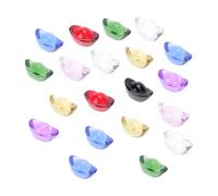 Angoily 20pcs Colorful Crystal Yuan Bao Statues Feng Shui Wealth Ingots Home Decor Ornaments 2.5cm Rainbow Glass Desktop Adornments for Prosperity and Luck