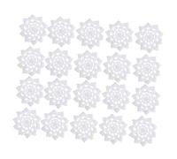Angoily 20pcs Hand Crocheted Cotton Flower Appliques DIY Sewing Supplies Crafting Charms for Gift Bags and Baskets Embellishments