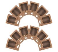 Angoily 20pcs Kraft Paper Bags with Window and Handle Stand up Bag Playful Elegant Chic Style Ribbon Bow Detail Viewing Window Standardized Sizes Party Favors Birthdays