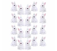 Angoily 20pcs Miniature Resin Rabbit Figurines Set - Small Easter Bunny Sculptures with Male and Female Rabbits - Micro Landscape Decor and Bunny Cake Toppers for Fairy Garden and Party