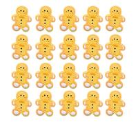 Angoily 20pcs Orange Bow Tie Simulation Gingerbread Man Resin Craft Decorations 25x30x5mm DIY Christmas Tree Embellishments for Holiday Home Decor
