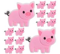 Angoily 20pcs Pig Pencil Topper Bulk Detachable Cartoon Pig Pencil Clip Charms for Classroom Rewards PVC Decorations School Accessories for Students
