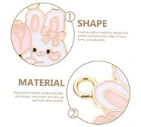 Angoily 20pcs Rose Alloy Rabbit Charms Keyring Decoration Pendants for DIY Jewelry Making Crafts Cute Bunny Design Accessories for Bracelets Keychains and Handmade Gifts