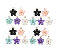Angoily 20pcs Sakura Flower Pendant Charms for Jewelry Making DIY Necklace Bracelet Earrings Lightweight Alloy Enamel Detailing Spring Summer Floral Craft Supplies gift for for for for for for for