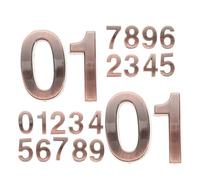 Angoily 20pcs Self Adhesive Mailbox Numbers Outside Use, Waterproof Abs House Number Stickers with Visibility, Suitable for Outdoor, Hotel Room, Office, Trash Bin, Light Brown 1.4x1