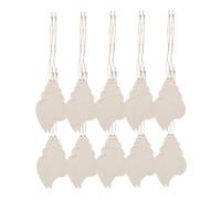 Angoily 20pcs Unfinished Wooden Conch Cutouts Blank Sea Ornaments for DIY Crafts Smooth Finish Coastal Decorations for Beach Themed Home Decor