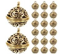 Angoily 20pcs Vintage Alloy Jingle Bells for Crafts Pendant Charms with Classic Patina Pleasant Ringing Sound Jewelry Bell Charms for Bags Door and Holiday Decorations