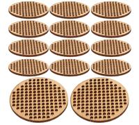 Angoily 20Pcs Wooden Cross Stitch Discs - DIY Crafting Blanks with Precision Pre-Punched Holes - Unfinished Wood Circles for Embroidery, Hanging Ornaments & Christmas Decoration